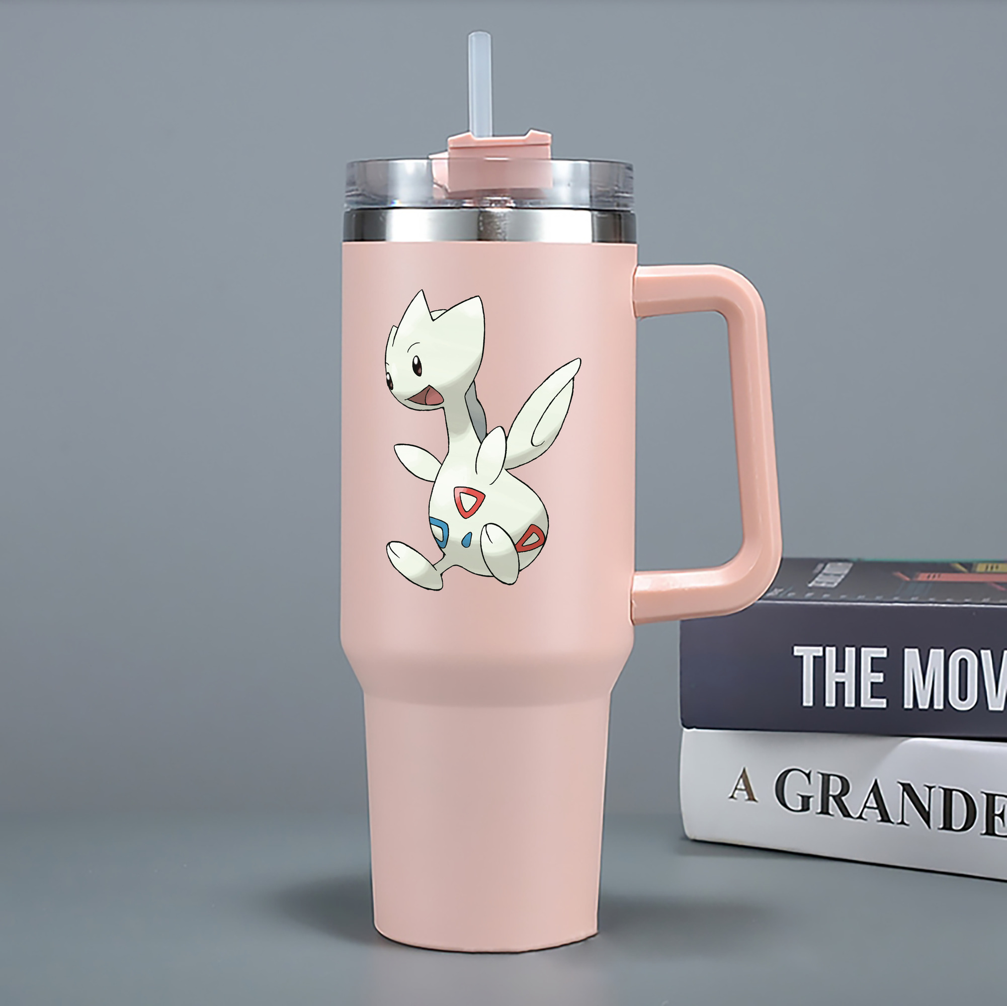 （画像用） ポケットモンスター Pokémon 1200mL車用タンブラー - クリスタルステッカー（プラスチックストロー付き）